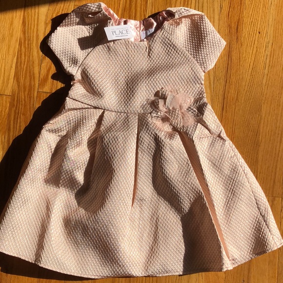 The Children's Place Other - Children Place Holiday Foil Dress Rose Gold